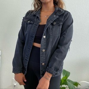 Ripped jean jacket